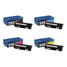 Brother TN-315 Black/Cyan/Magenta/Yellow High Yield Toner Cartridges, 4/Pack (TN315SET-STP)
