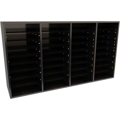 AdirOffice 500 Series 36 Compartment Literature Organizers, 39.3" x 11.8", Black, 2-Pack (500-36-BLK-2PK)