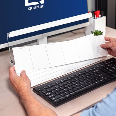 Quartet Flip-Top Glass Dry-Erase Desktop Pad, 18" x 6", White Surface (Q090F04-R)