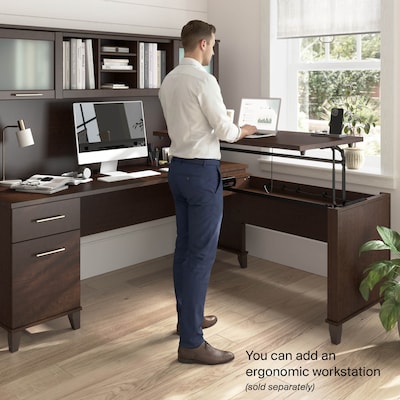Bush Home Somerset 72" W Desk Hutch, Storage Shelves for Office Desk, Mocha Cherry (WC81811)