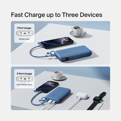Belkin BoostCharge Power Bank, 20W, Blue (BPB028FQBL)