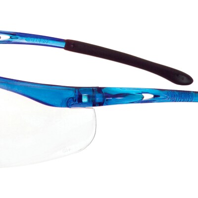 Global Industrial Half Frame Safety Glasses, Anti-Fog, Clear Lens, Blue Frame (708403CL)