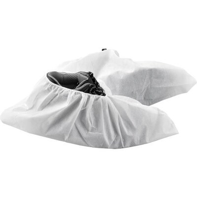 Global Industrial Skid Resistant Disposable Shoe Covers, Size 12-15, White, 150 Pairs/Case (708198BWH)