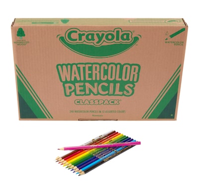 Crayola Watercolor Pencils 12-Color Classpack, 240/Pack (68-7507)