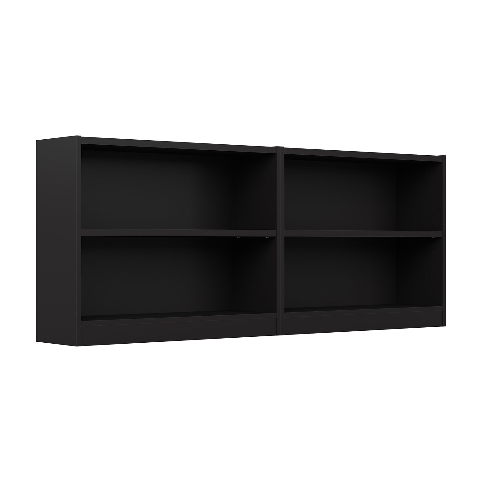 Bush Furniture Universal 30H 2-Shelf Bookcase, Classic Black, 2/Set (UB001BL)