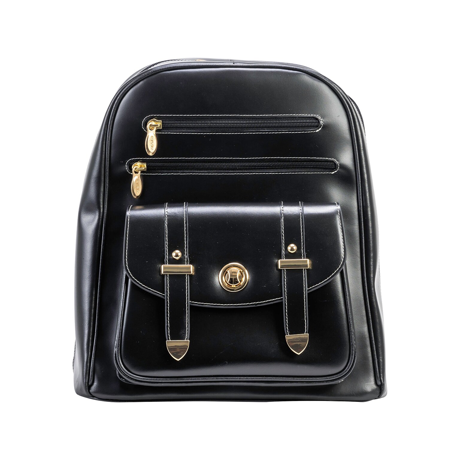 McKlein ROBBINS Leather Laptop Backpack, Medium, Black (99585)
