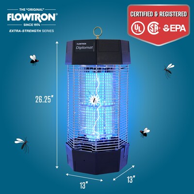 Flowtron Electric Indoor/Outdoor Bug Zapper, 2 Acres/2000 sq.ft. Coverage, 150W Bulb with Dual Lure Method (FLWFC8800)