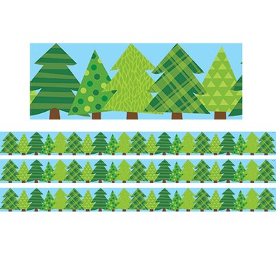 Creative Teaching Press Woodland Friends Patterned Pine Trees EZ Border, 48 ft., 3 Packs/Bundle (CTP10523-3)