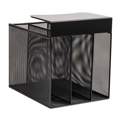 Mind Reader Slide-On Under Desk Metal Front Loading Letter Tray, Letter Size, Black (VUDESK-BLK)