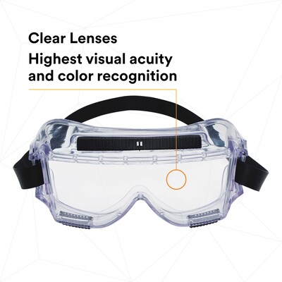 3M Centurion 454 Anti-Scratch Safety Goggles, Wraparound Frame, Clear Lens, 10/Carton (40305-00000-10)