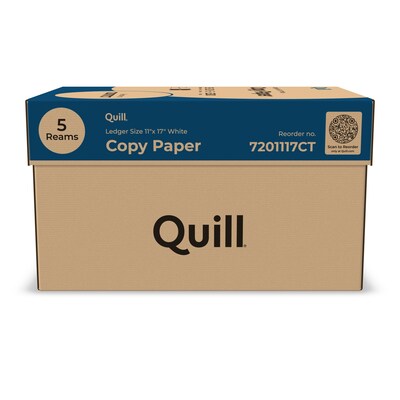 Quill Brand® 11" x 17" Copy Paper, 20 lbs., 92 Brightness, 500 Sheets/Ream, 5 Reams/Carton (7201117CT)