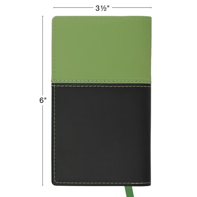 2027 Excello Brands 3.5" x 6" Weekly & Monthly Standard Planner, Paperboard Cover, Green/Black (PKT-CY27-GN-PEN)