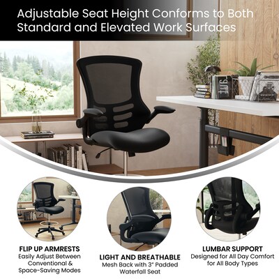 Flash Furniture Mid-Back Design Mesh Task Chair, Black (BL-X-5M-D-GG)