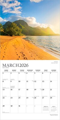 2026 Plato Tropical Islands 12" x 12" Monthly Wall Calendar (9798330706778)