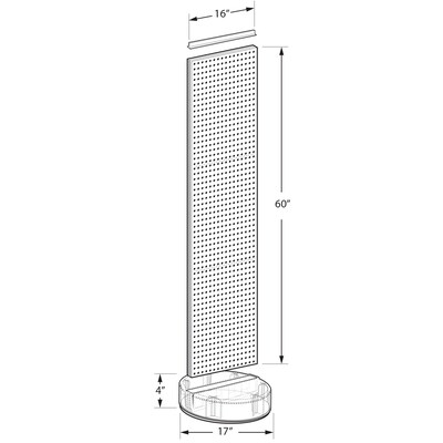 Azar Revolving Studio Base 60 x 16 Pegboard Floor Stand, Green (700780-GRE-6C50)