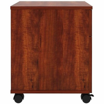 Lorell Standard File 2-Drawer Mobile Cabinet, Letter Size, Non-Lockable, 22.9"H x 15.8"W x 19.9"D, Cherry (LLR16239)