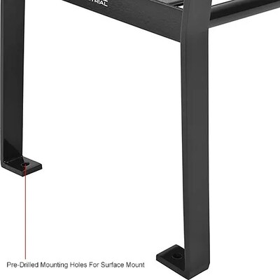 Global Industrial 4' Outdoor Horizontal Steel Slat Park Bench w/ Back, Black (436974BK)