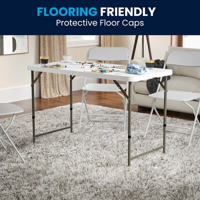 Flash Furniture Elon Folding Table, 47.75" x 23.75", Granite White (DADYCZ122Z2)