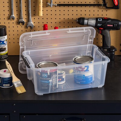 Iris 13.5 Quart Storage Container with Lid, Plastic, Clear, 6/Pack (500295)