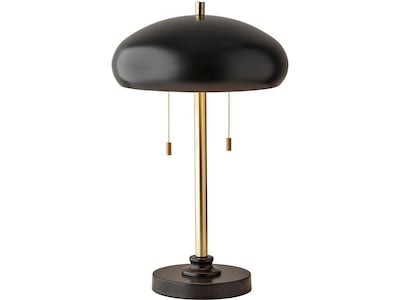 Adesso Cap Incandescent Table Lamp, Black/Antique Brass (1562-21)