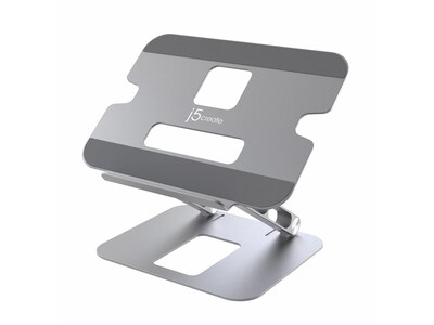 j5create Aluminum Multi-Angle Laptop Stand for Up to 16" Laptops, 11.4" x 8.9", Space Gray (JTS127)