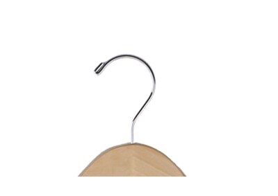 Nahanco 17" Wood Flat Dress Hanger With Notches, Natural, 100/Box (81-17CH)