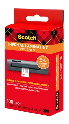 Scotch Thermal Laminating Pouches, Business Card, 5 Mil (TP5851100)