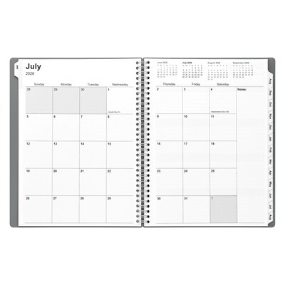 2026–2027 Staples 8.5" x 11" Academic Weekly and Monthly Planner, Gray (ST63502-27)