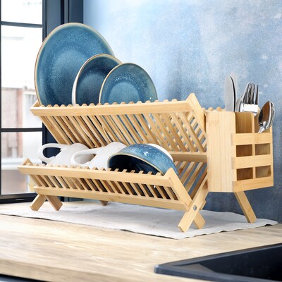 Megachef Bamboo Dish Racks, Brown (935122139M)
