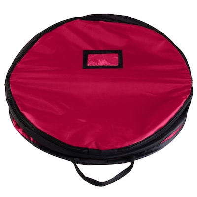 Simplify Holiday Pop Up Storage Tote with Lid, Fabric, Red/Black (9104)