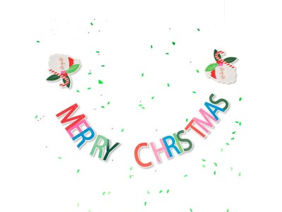 Pukka Party Merry Christmas Stitched Garland, Multicolor (PTY532)