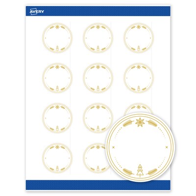 Avery Circle Multipurpose Labels, 2 Dia., White, 120/Pack (19479370634)