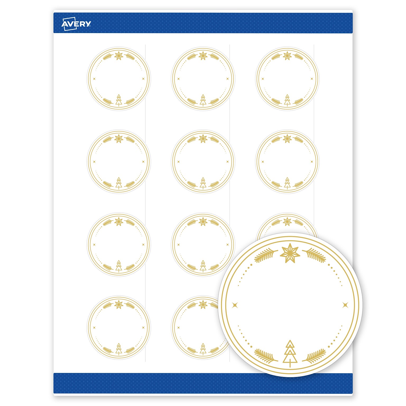 Avery Circle Multipurpose Labels, 2 Dia., White, 120/Pack (19479370634)