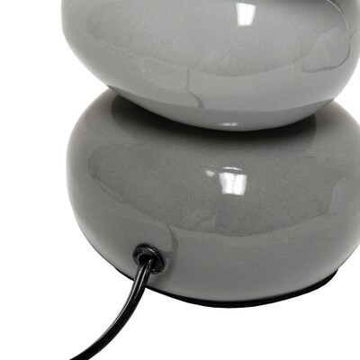 Simple Designs Shades of Gray Ceramic Stone 14.70" LED Table Lamp, Gray (LT3052-GRY)