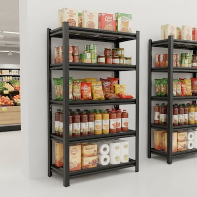 FlexiSpot 5-Shelf Metal Storage Rack, 71.2" x 35.4" x 15.7", Black (CJ021-DJ)