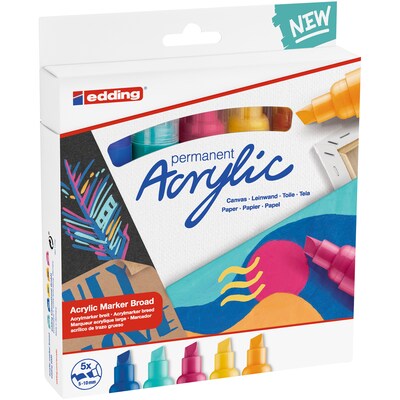 edding 5000 Series Acrylic Marker, Broad Tip, Abstract Colors, 5/Pack (EDD450005999)