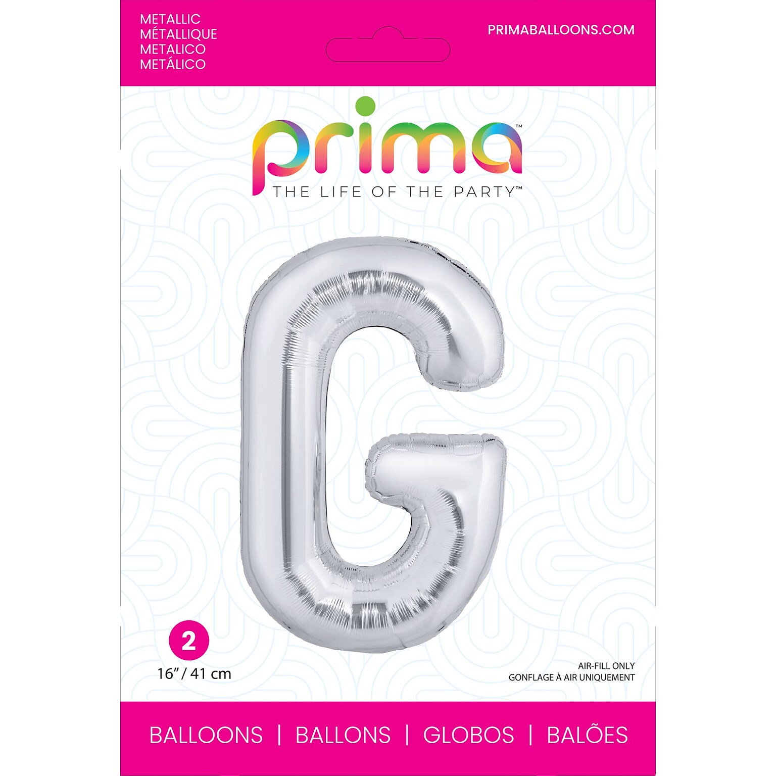 Party City (Air-Filled) 16 G Foil Balloon, Silver, 2/Pack (AM60050271-18)