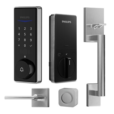 Philips Wi-Fi Smart Deadbolt with Palm Recognition & Handle – Satin Nickel
