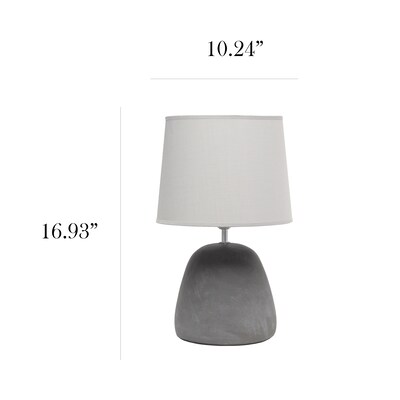 Simple Designs Round Concrete Table Lamp, Gray (LT2058-GRY)