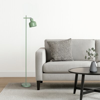 Simple Designs Sleek Essentials 54.72" Metal Floor Lamp with Round Shade, Sage Green (LF1051-SGE)