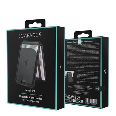 Scapade MagCard Magnetic Card Holder for Smartphone, Black (S-MGC2)