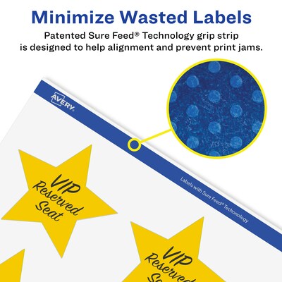 Avery Laser/Inkjet Burst Multipurpose Labels, .75" x .75", White, 4000 Labels/Box (94610)