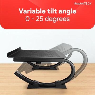 Staples TECH 14.75 x 11.25 Steel Adjustable Laptop Stand, Black (51232)