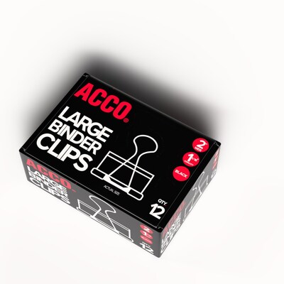 ACCO® Large Binder Clips, Non-Slip Grip, Dozen (72100)