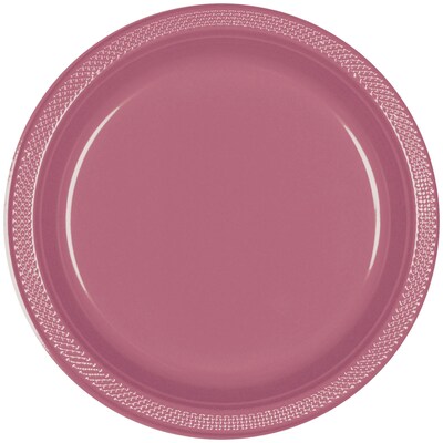 Party City 7 Plastic Plates, Mauve, 20 Plates/Pack (AM431755-164-NS)