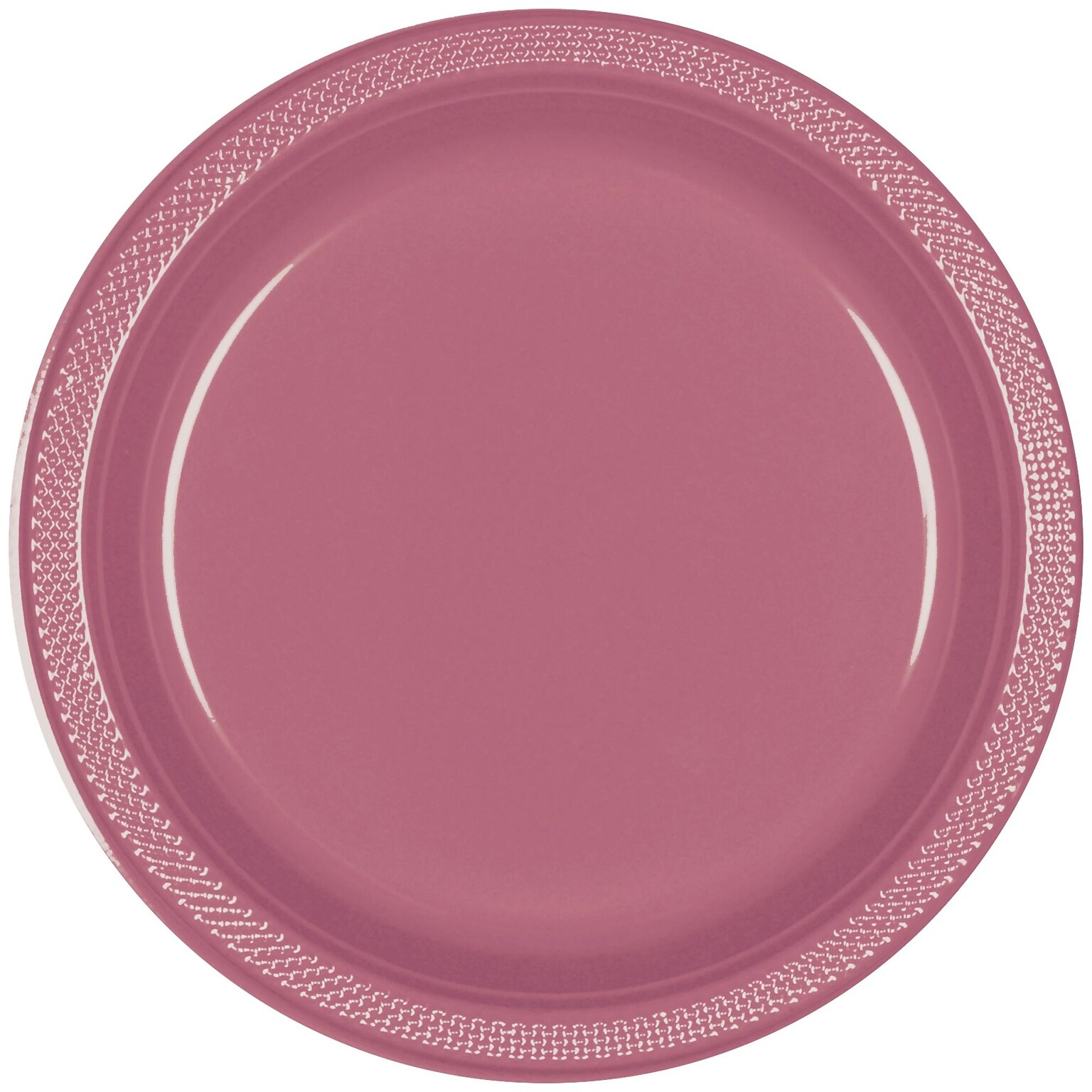 Party City 7 Plastic Plates, Mauve, 20 Plates/Pack (AM431755-164-NS)