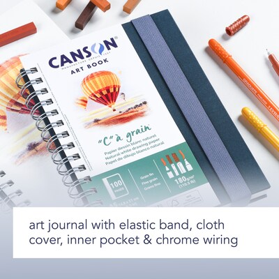 Canson C à Grain 5.8" x 8.3" Spiral Bound Drawing Sketch Book, 100 Sheets/Book (MCX31200L009)