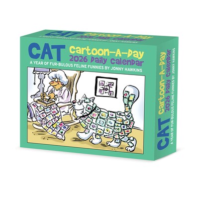 2026 Willow Creek Cat Cartoon-A-Day by Jonny Hawkins 6.2" x 5.4" Day-to-Day Calendar (54031)