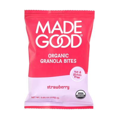 MadeGood Strawberry Granola Minis, 0.85 oz., 5 Bags/Pack, 6/Pack (220-02847)