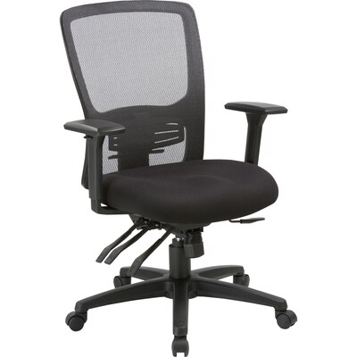 Lorell Ratchet High-Back Mesh Chair, Black (LLR86220)